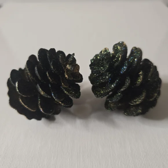 HANDCRAFTED Pinecone Pierced Earrings HANDPAINTED Holiday Jewelry Accessories - Picture 13 of 15